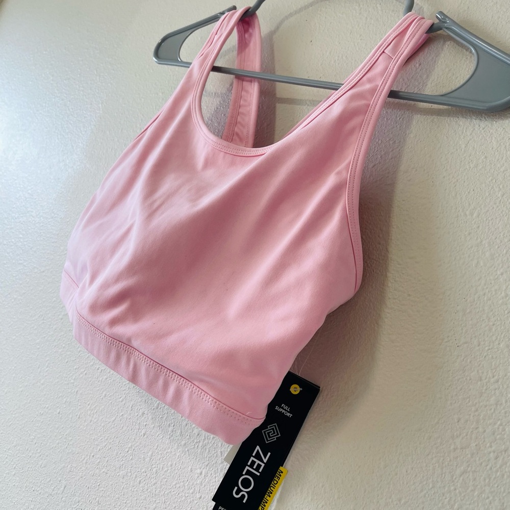 ZELOS Pink Racerback Sports Bra Intimates - Picture 2 of 3